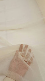 Ivory Stretch Lame Fabric