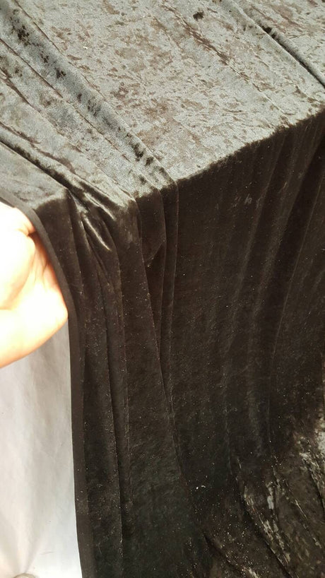 Stretch Velvet Black Crushed