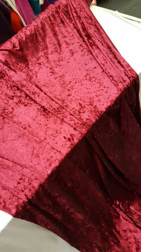 Burgundy Crushed Stretch Velvet