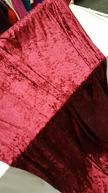Burgundy Crushed Stretch Velvet