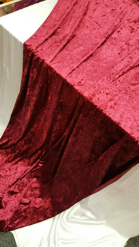 Burgundy Crushed Stretch Velvet