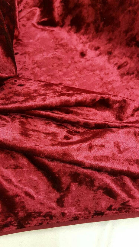 Burgundy Crushed Stretch Velvet