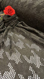 Stretch Floral Fish Net Spandex Fabric Black