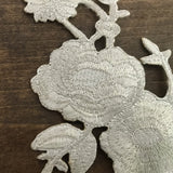 Iron-On Silver Flower Patch Set