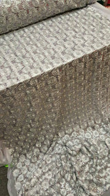 Sequin Lace Embroidered Floral Mesh Silver Gray