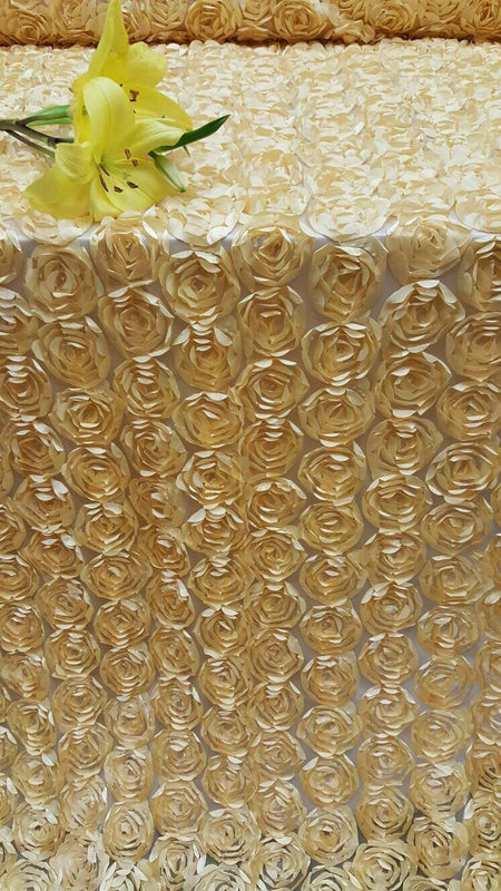 3D Floral Lace Light Gold