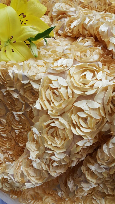 3D Floral Lace Light Gold