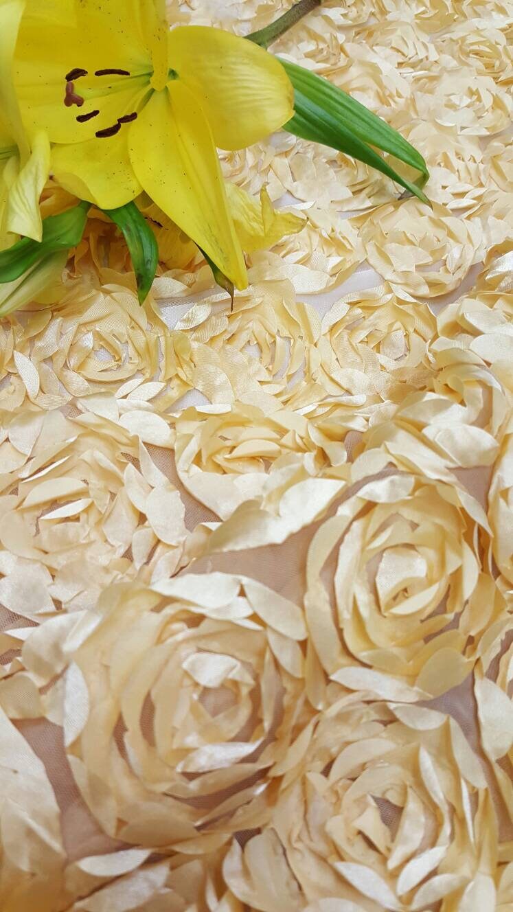 3D Floral Lace Light Gold