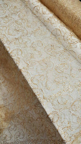 Embroidered Sequin Lace Gold Spider Web