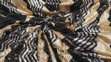 Sequin Chevron Fabric Gold Silver Black