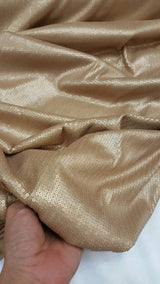 Sequin Stretch Fabric Champagne Gold