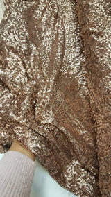 Sequin Mesh Fabric Dark Rose Gold