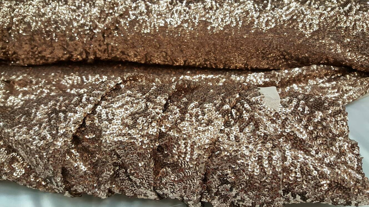 Sequin Mesh Fabric Dark Rose Gold