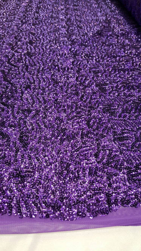 Purple Sequin Stretch Fabric