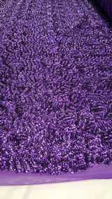Purple Sequin Stretch Fabric