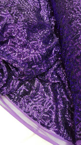 Purple Sequin Stretch Fabric