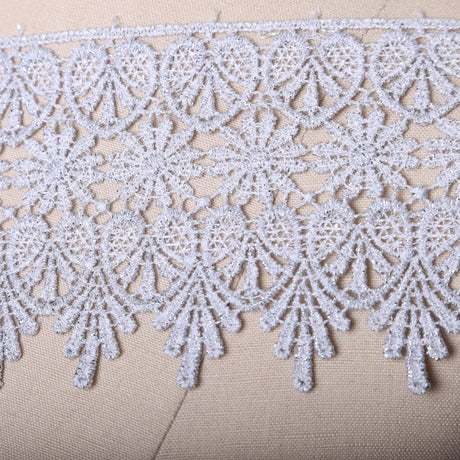 Metallic Lace Trim 4" Silver