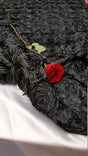 Rosette Satin Fabric Black