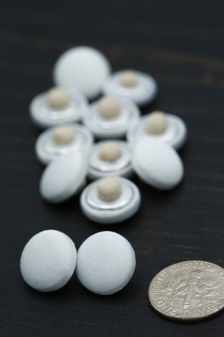 Bridal Satin Button with Canvas Backing