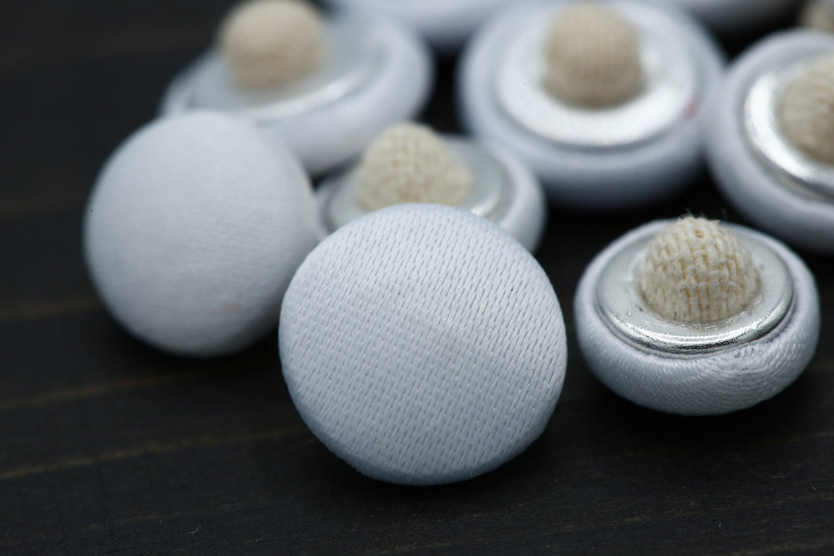Bridal Satin Button with Canvas Backing