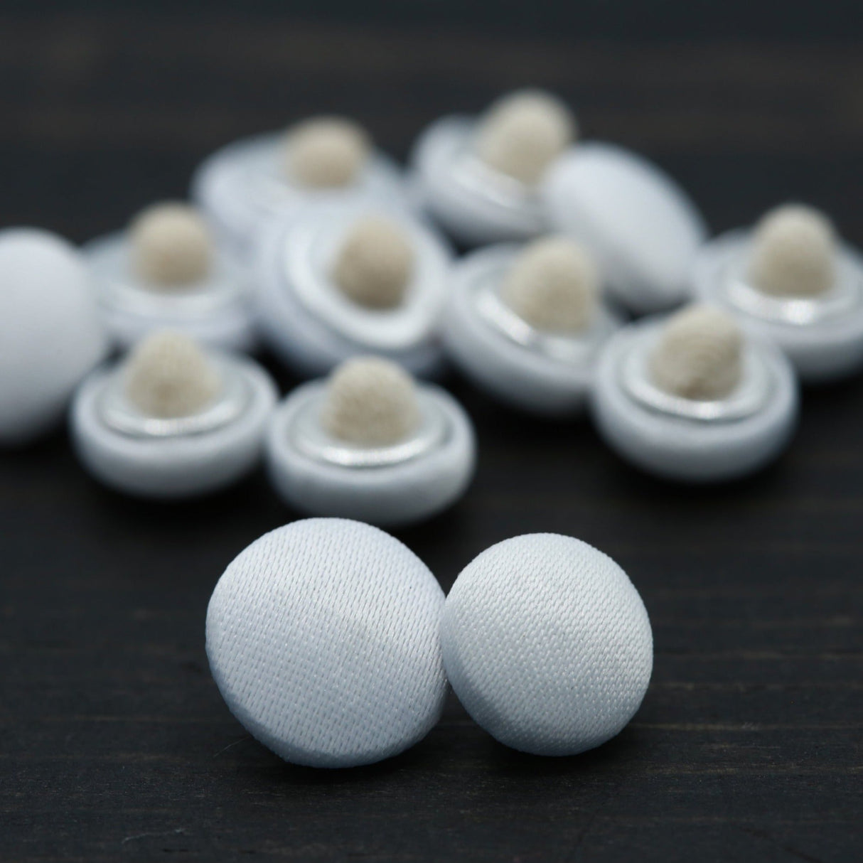 Bridal Satin Button with Canvas Backing