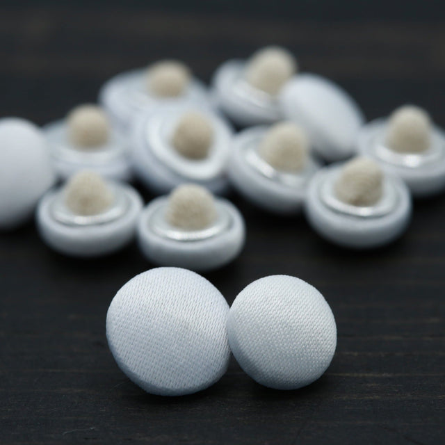 Bridal Satin Button with Canvas Backing