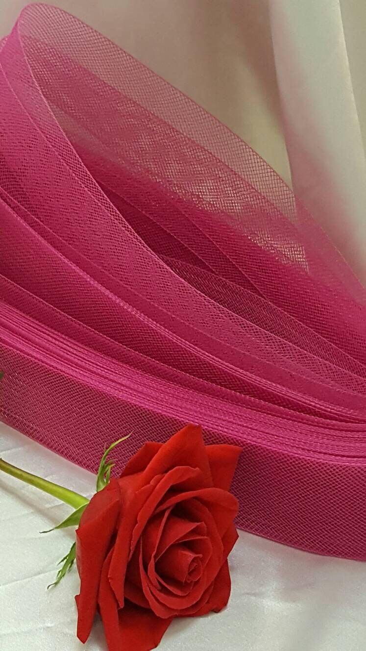 Horsehair Braid Crinoline Trim Hot Pink
