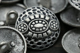 Metal Shank Button Silver Chewed Effect 32L