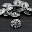 Metal Shank Button Silver Chewed Effect 32L