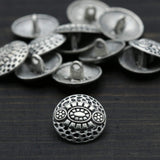 Metal Shank Button Silver Chewed Effect 32L