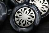 Shank Button Gunmetal Silver Center