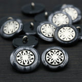 Shank Button Gunmetal Silver Center