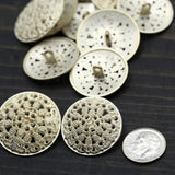 Metal Shank Button Faded Gold Muted Silver