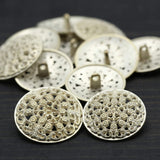 Metal Shank Button Faded Gold Muted Silver