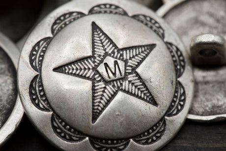 Metal Star Button Silver Shank Backing