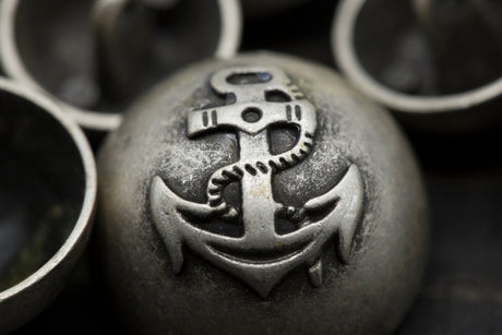 Silver Anchor Shank Button