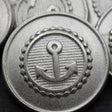 Anchor Shank Button Silver Emblem