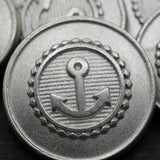 Anchor Shank Button Silver Emblem