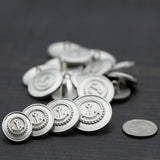 Anchor Shank Button Silver Emblem