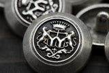 Metal Shank Button Silver Crown 20mm