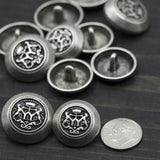 Metal Shank Button Silver Crown 20mm