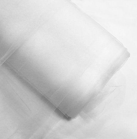 Soft Polyester Tulle Bolt White