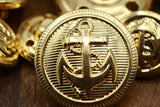 Gold Anchor Metal Shank Button