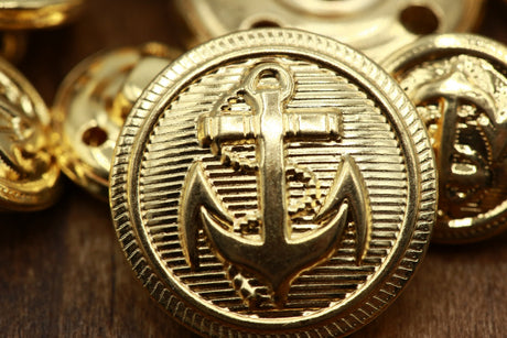 Gold Anchor Metal Shank Button