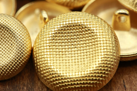 Metal Coat Button Gold Shank 4-Pack