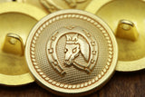 Horse Head Gold Metal Shank Button
