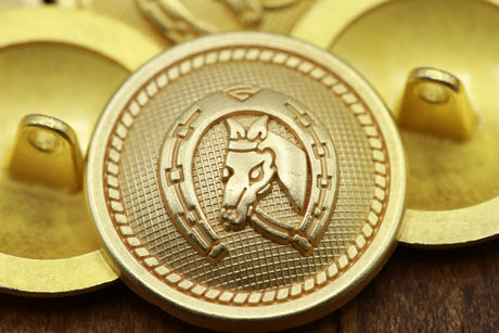 Horse Head Gold Metal Shank Button
