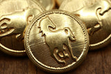 Wild Horse Metal Button Gold Shank