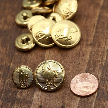 Wild Horse Metal Button Gold Shank