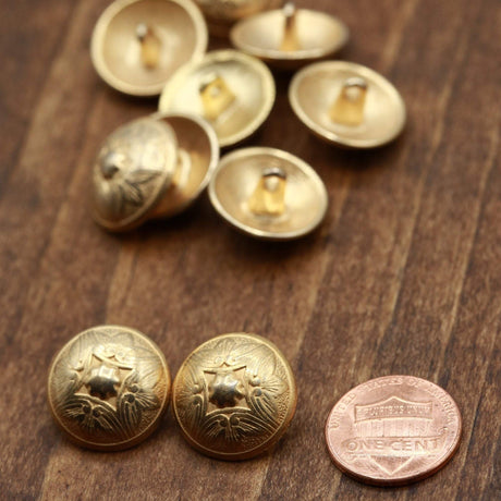 Gold Metal Shank Button 28L 18mm